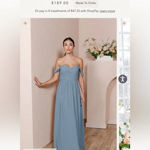 Revelry Kennedy Chiffon Bridesmaids Dress in French Blue